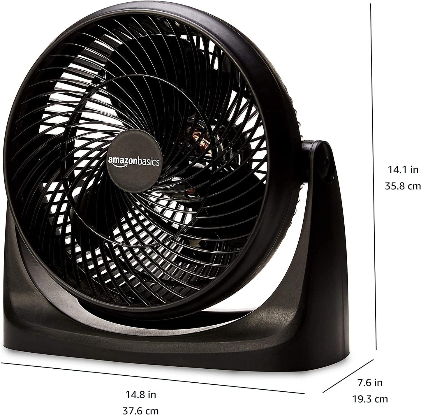 3 Speed Small Room Air Circulator Fan, 11-Inch, Blade, Black, 7.6 D x 14.8 W x 14.1 H