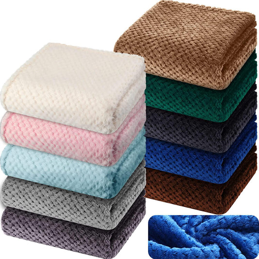 10 Pieces Baby Blankets Soft Fuzzy Blanket Neutral Toddler Blanket Warm Crib Blanket Cozy Receiving Blanket for Toddler Infant Newborn Stroller Travel Supplies, 10 Colors-