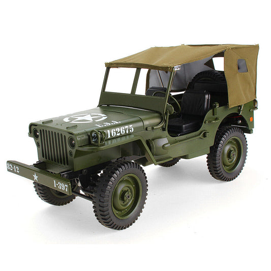 1:10 2.4G 4WD RC Off-Road Military Truck With Canopy and LED Light - Jedi Proportional Control - Crawler - RTR - JJRC Q65-RC Car