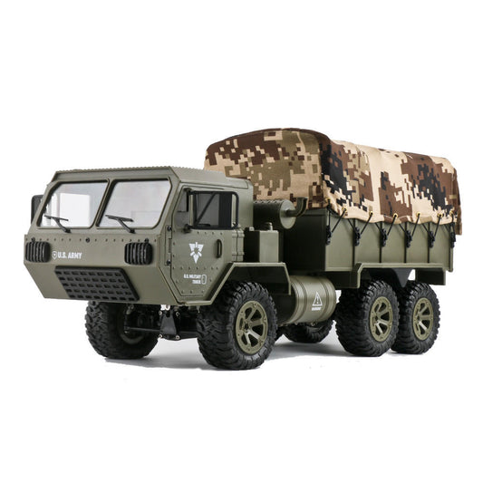 1:16 2.4G 6WD RC US Army Military Truck With Canvas - Proportional Control - RTR Model - 2 Batteries - Fayee FY004A-RC Car