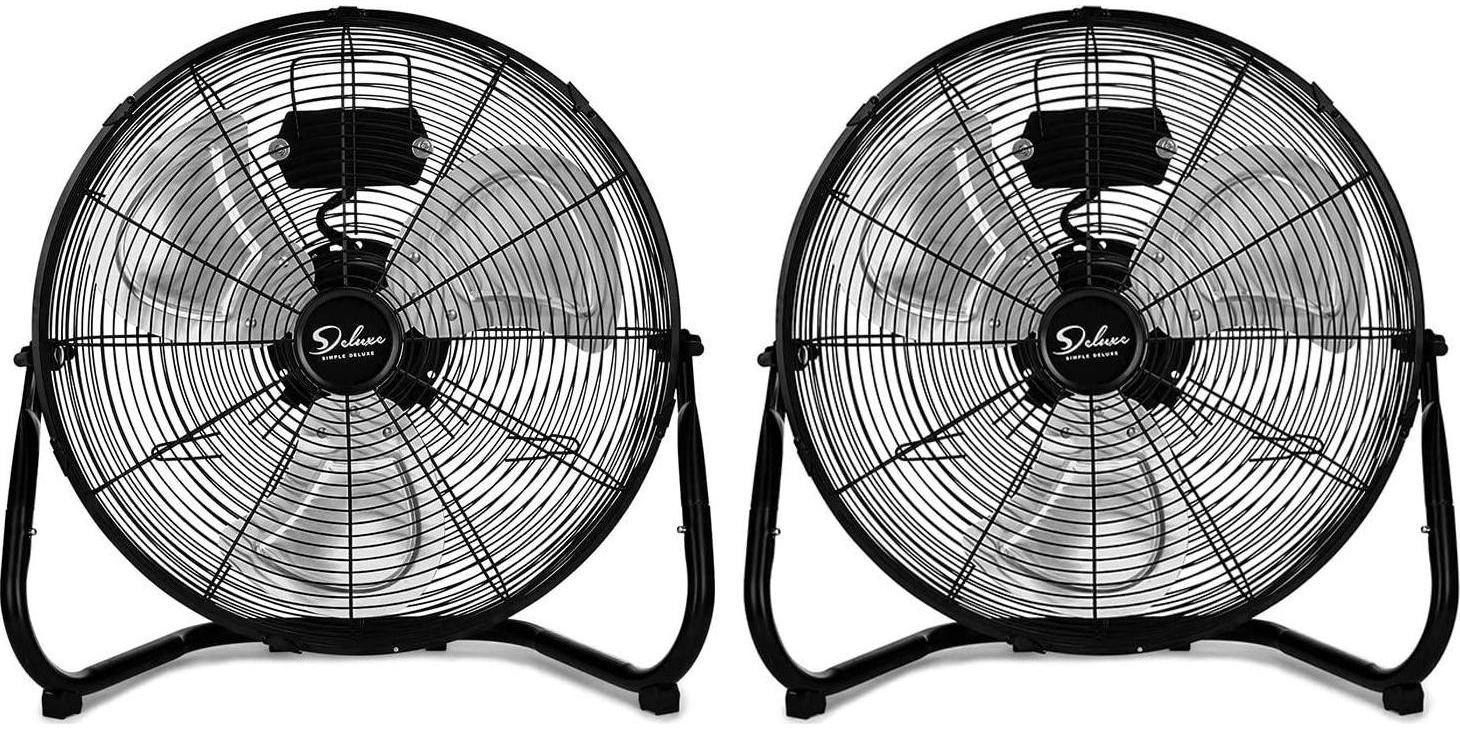 12 Inch 3-Speed High Velocity Heavy Duty Metal Industrial Floor Fans Quiet for Home, Commercial, Residential, and Greenhouse Use, Outdoor/Indoor, Black, HIFANXFLOOR12VX2-