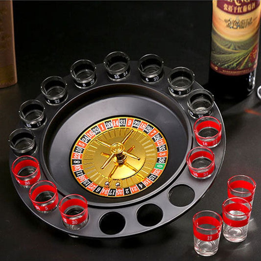16Pcs Shot Glasses Roulette Wheel-