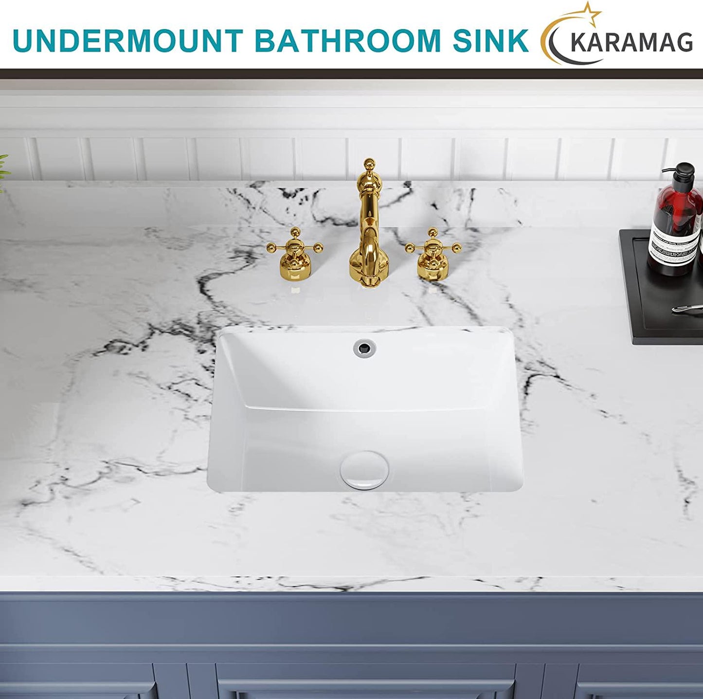 16 Inch Undermount Bathroom Sink Small Rectangle Undermount Sink White Ceramic Under Counter Bathroom Sink with Overflow (15.70 x11.69 )