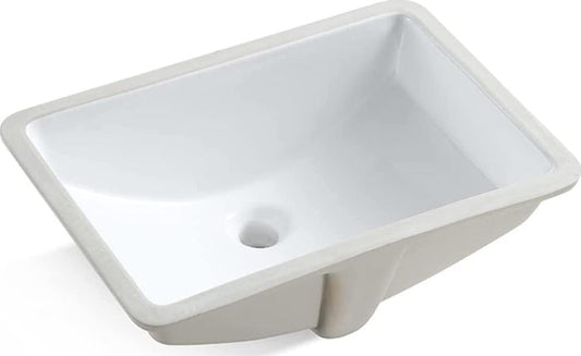 18 Inch Vessel Sink Rectangle Undermount Bathroom Sink Lavatory Vanity Ceramic Pure White-