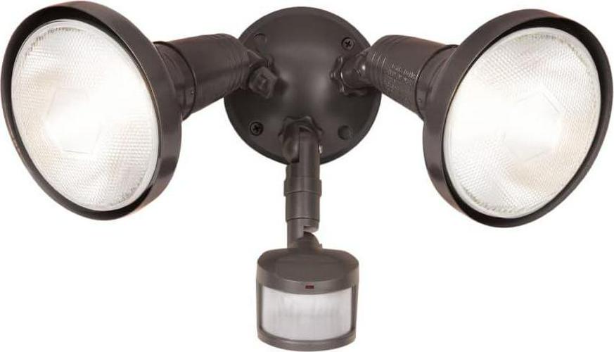 180° Motion Activated Sensor Outdoor Security Flood Light with Lamp Cover, Bronze-