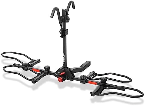 2 Hitch Mounted Rack Smart Tilting 2-Bike Platform Style Carrier for Standard, Fat Tire, and Electric Bicycles -150 lbs Heavy Weight Capacity-