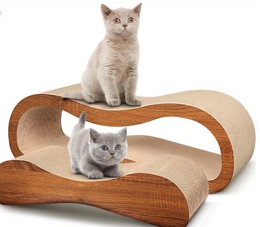 2 in 1 Cat Scratcher Cardboard Lounge Bed, Cat Scratching Post Large-