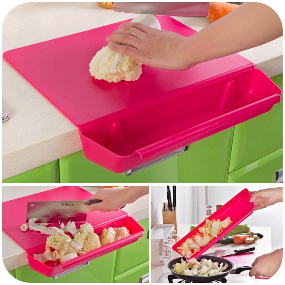 2-in-1 Creative Cutting Board with Side Storage-