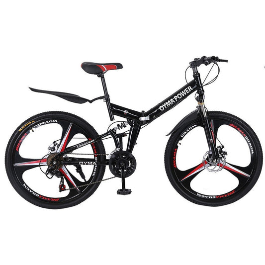 26" Folding Full Suspension Mountain Bike | Shimano Parts|21-Speed-Bicycles