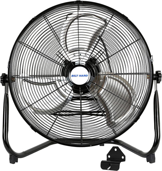 4650 CFM 20 High Velocity Floor Fan, 3-Speed Heavy Duty Metal Fan with Wall-Mounting System, Industrial Shop Fan for Commercial, Garage, and Greenhouse-