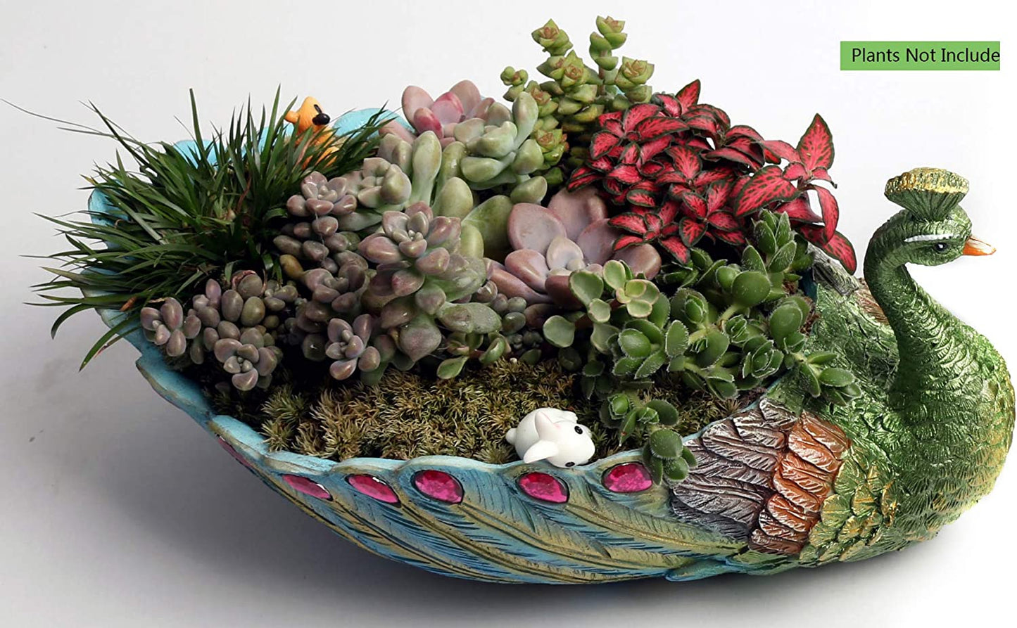 Succulents Planter Plants Pot Handmade 9.4 Inch Peacock Pot Resin Base Large Flowers Pot/Succulent Cactus pots/Container/