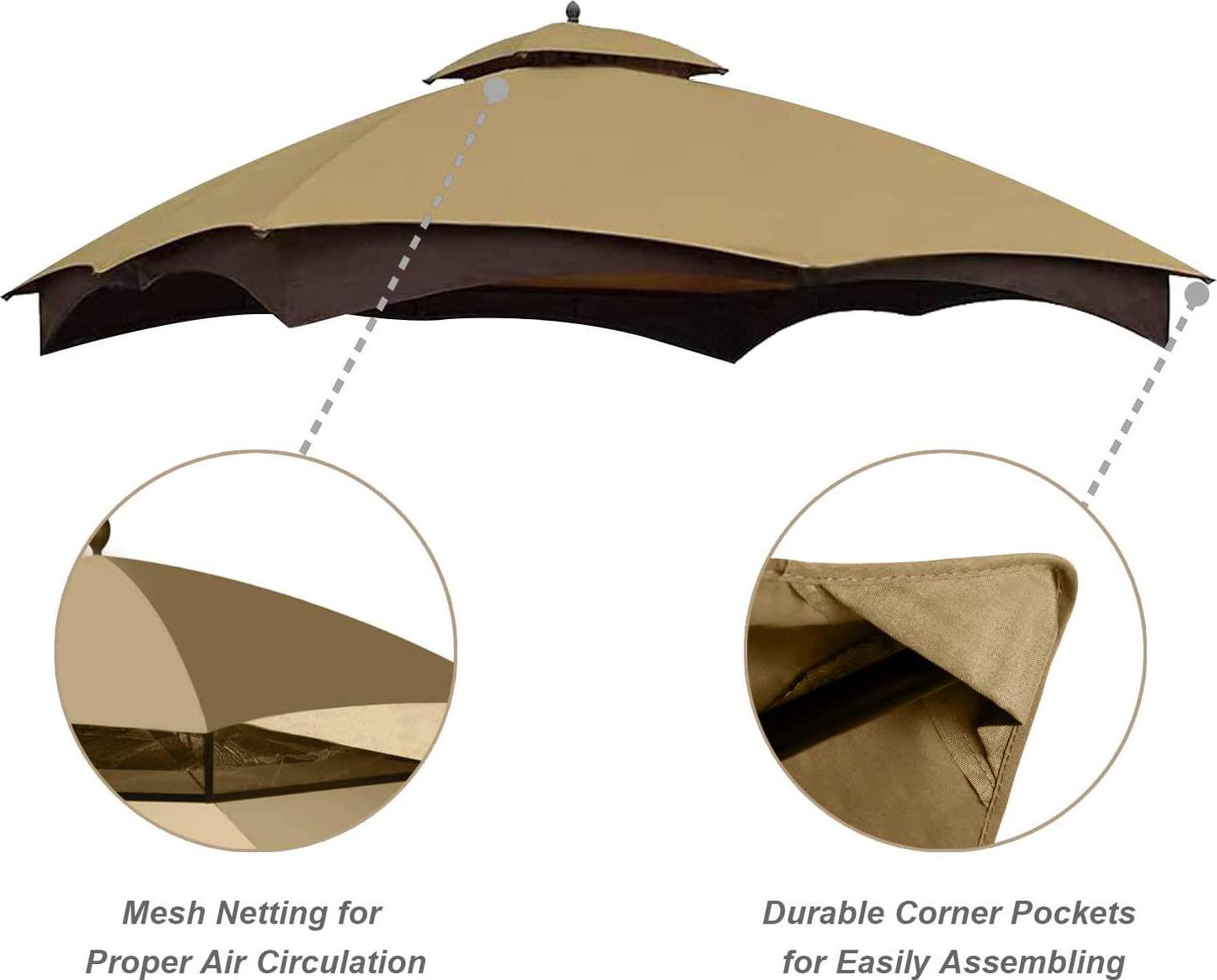 ABCCANOPY Riplock Gazebo Replacement Top for Lowe's Allen Roth