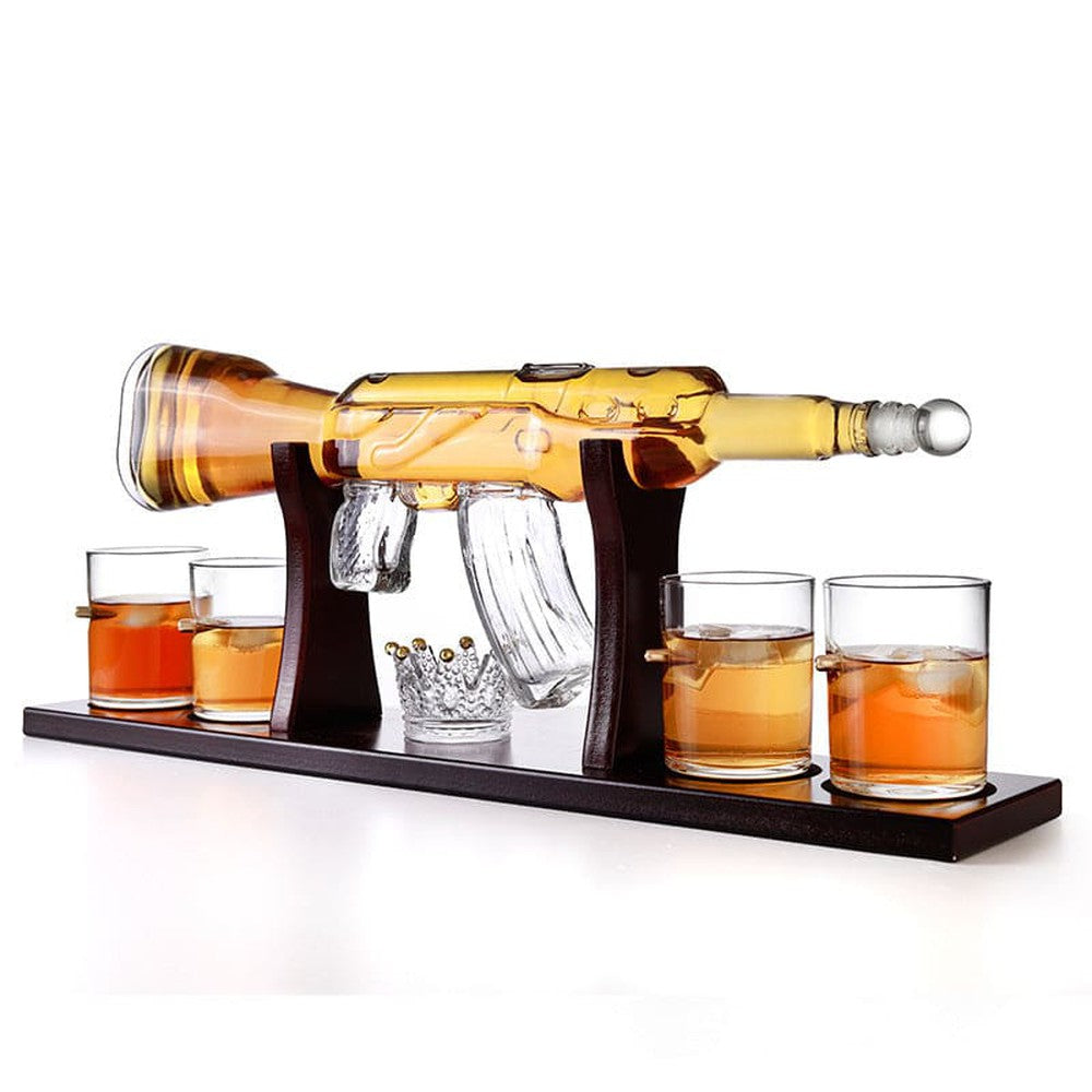 AK47 Rifle Gun Whiskey Glass Decanter-