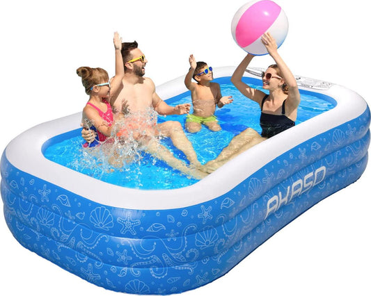 AKASO Inflatable Swimming Pool, 94.5 X 56 X 22 Kiddie Blow up Pool, Family Lounge Pool for Kids and Adults, Toddlers, Outdoor, Garden, Backyard-