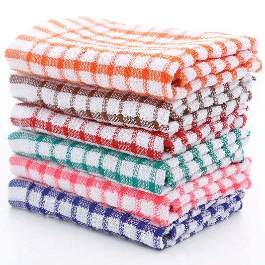 Absorbent Lint Free Cotton Kitchen Tea Towels (6 Pieces)-