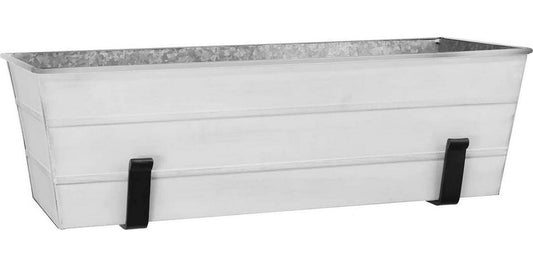 Achla Designs C-20W-WM Medium White Flower Wall Window Box with Brackets-