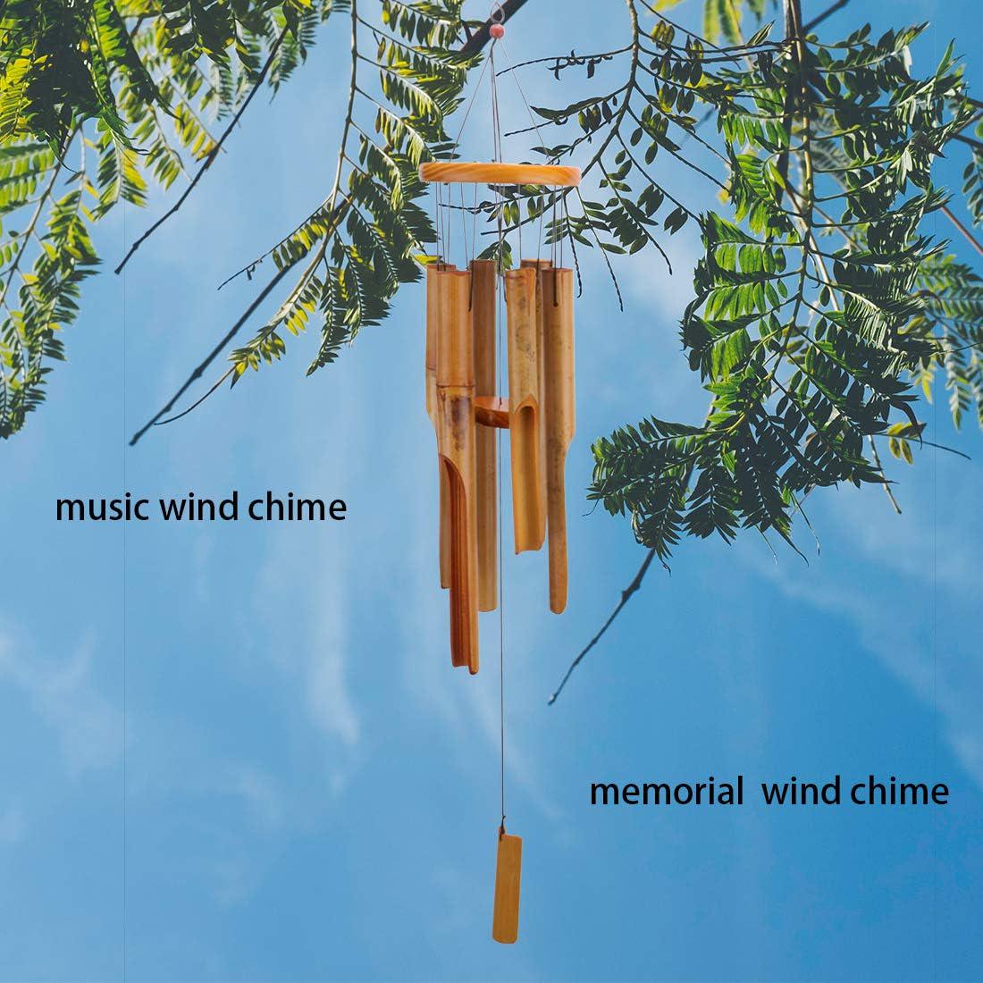 Wooden Wind Chimes Outdoor, Bamboo Wind Chimes with Amazing Deep Tone for Patio Garden Home Décor, Natural Beautiful Sound