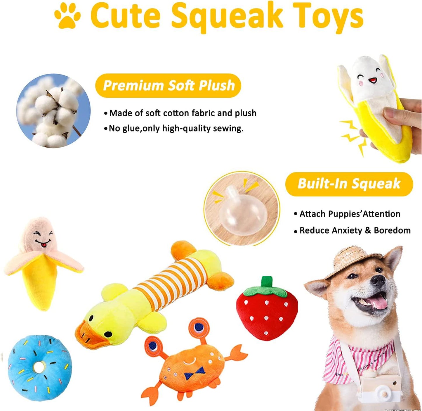 Dog Puppy Toys 20 Pack, Puppy Chew Toys for Fun and Teeth Cleaning, Dog Squeak Toys,Treat Dispenser Ball, Tug of War Toys