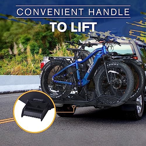 E-Bike Rack Hitch Mount Platform Style for Cars Trucks SUVs Minivans RV, fits E-Bike with Up to 5-inch Fat Tire Carrier Rack 200 lbs Capacity