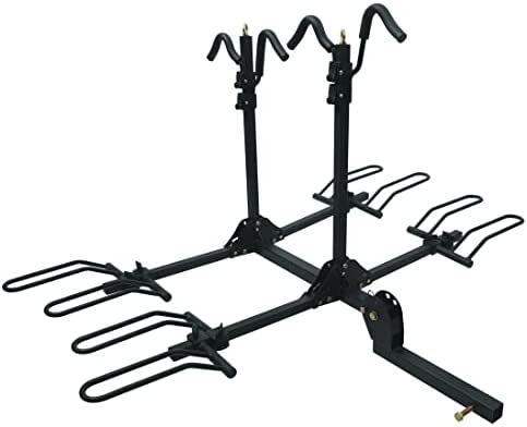 BC-204 Platform Mount Bike Rack - Folding Hitch Mount Bike Rack, Hitch Bicycle Carrier, Foldable Bike Stand Accessories, Car, SUV, and Truck 4 Bike Rack Fit with 2 Hitch Receiver-