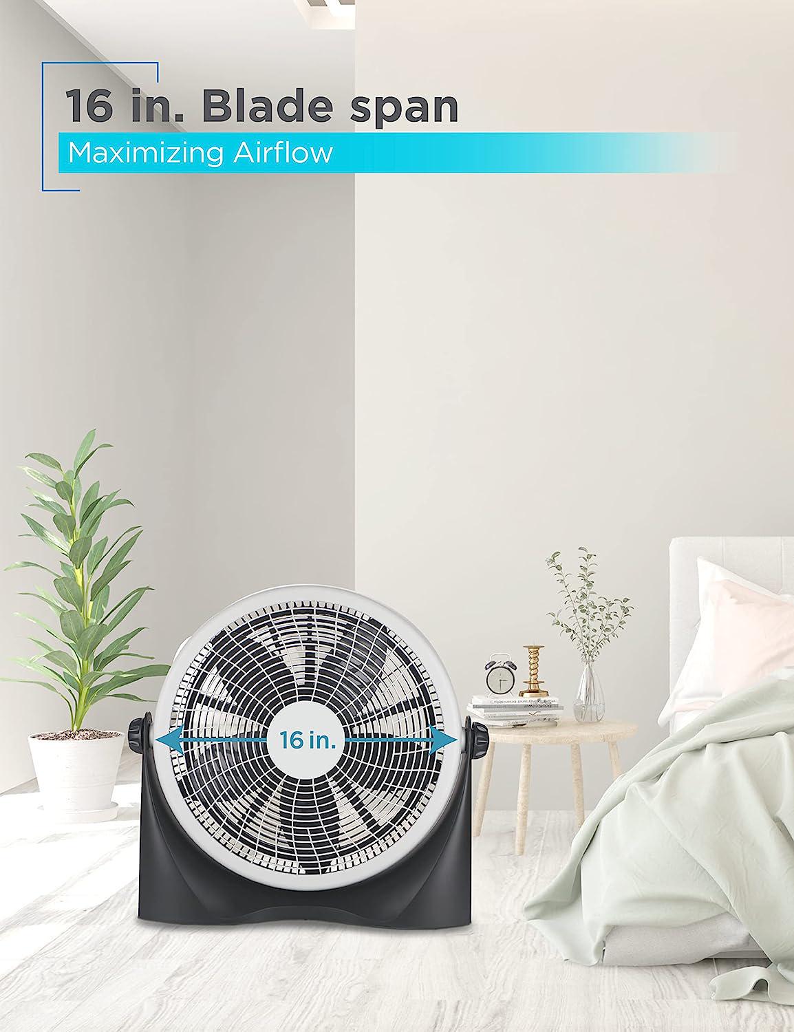 Floor Fan for Home, Garage, Bedroom, or Office, Cooling Fan for Floor with 3 Fan Settings, Quiet Floor Fan with Adjustable Tilt Angle and Sturdy Base
