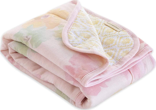 BURT'S BEES BABY - Reversible Blanket, Nursery, Stroller and Tummy-Time Organic Jersey Cotton Quilted Infant and Toddler 30 x40 (Pack of 1)-
