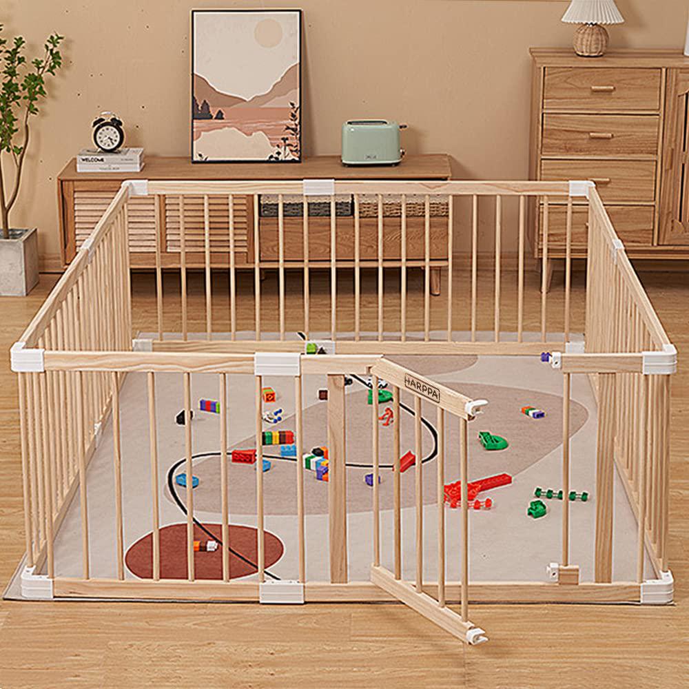 Baby Gate Playpen Baby Fence for Babies and Toddlers Baby Play Yards for Play Area (62*47*24 inch)-