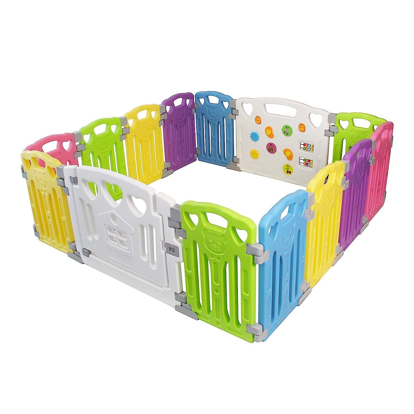 Baby Playpen Kids Activity Centre Safety Play Yard Home Indoor Outdoor New Pen (Multicolour, Classic Set 14 Panel)-