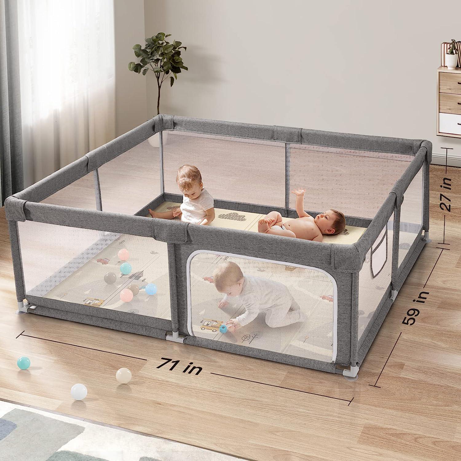 Baby playpen with mat Play pens for Babies and Toddlers Foldable Baby gate playpen Baby gate playpen playard for Baby-