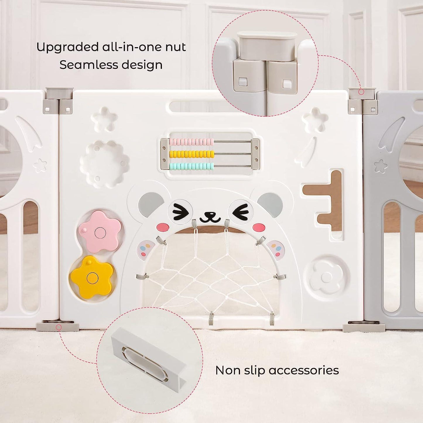 Baby Playpen, Dripex Foldable Playpen for Babies and Toddlers, Baby Fence Play Area, Custom Shape, Easy Assemble and Storage