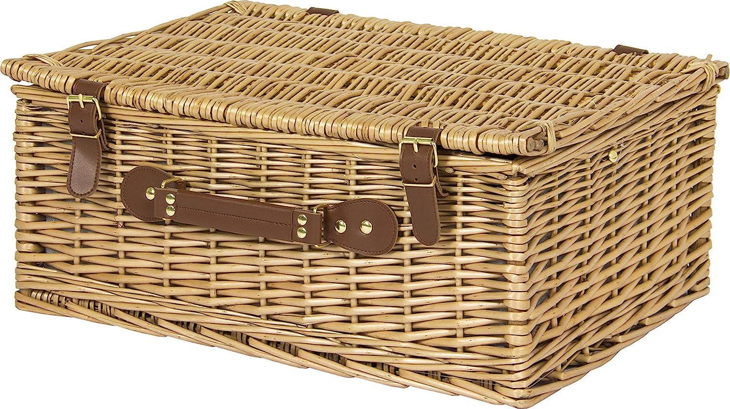 Best Choice Products 2 Person Wicker Picnic Basket W/ Cutlery, Plates, Glasses, Tableware and Blanket