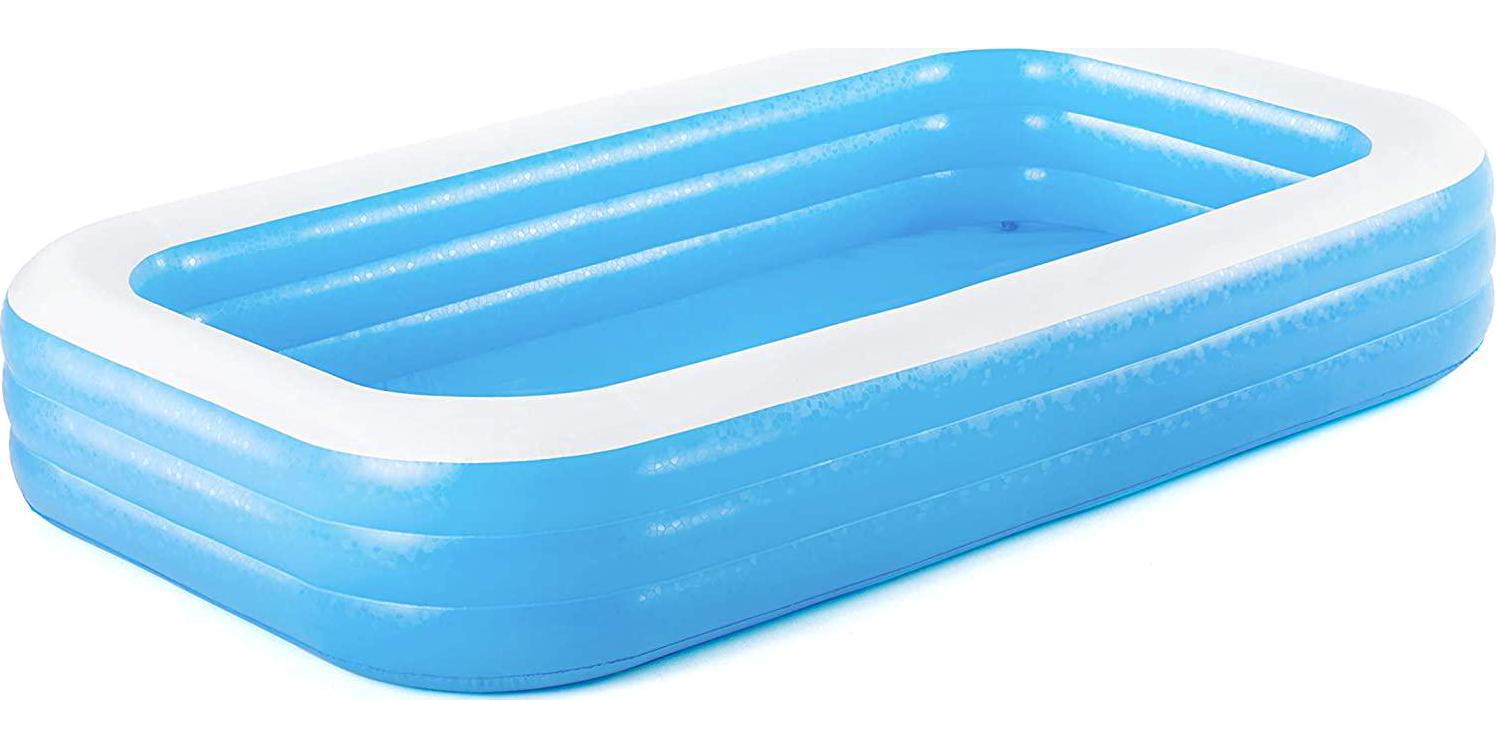 Blue Rectangular Inflatable Family Pool (10' x 6' x 22 )-