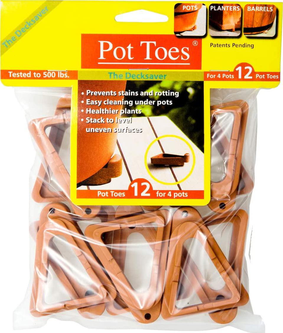 Bosmere Pot Toes, Plant Pot Risers for Indoor and Outdoor, Prevent Stains and Rotting on Wood, Cement, and Tile - Terra Cotta (Pack of 12)