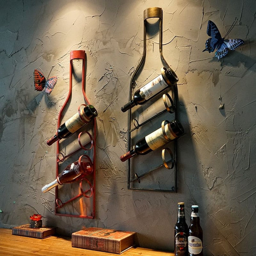 Bottle Shaped Wall Wine Rack-