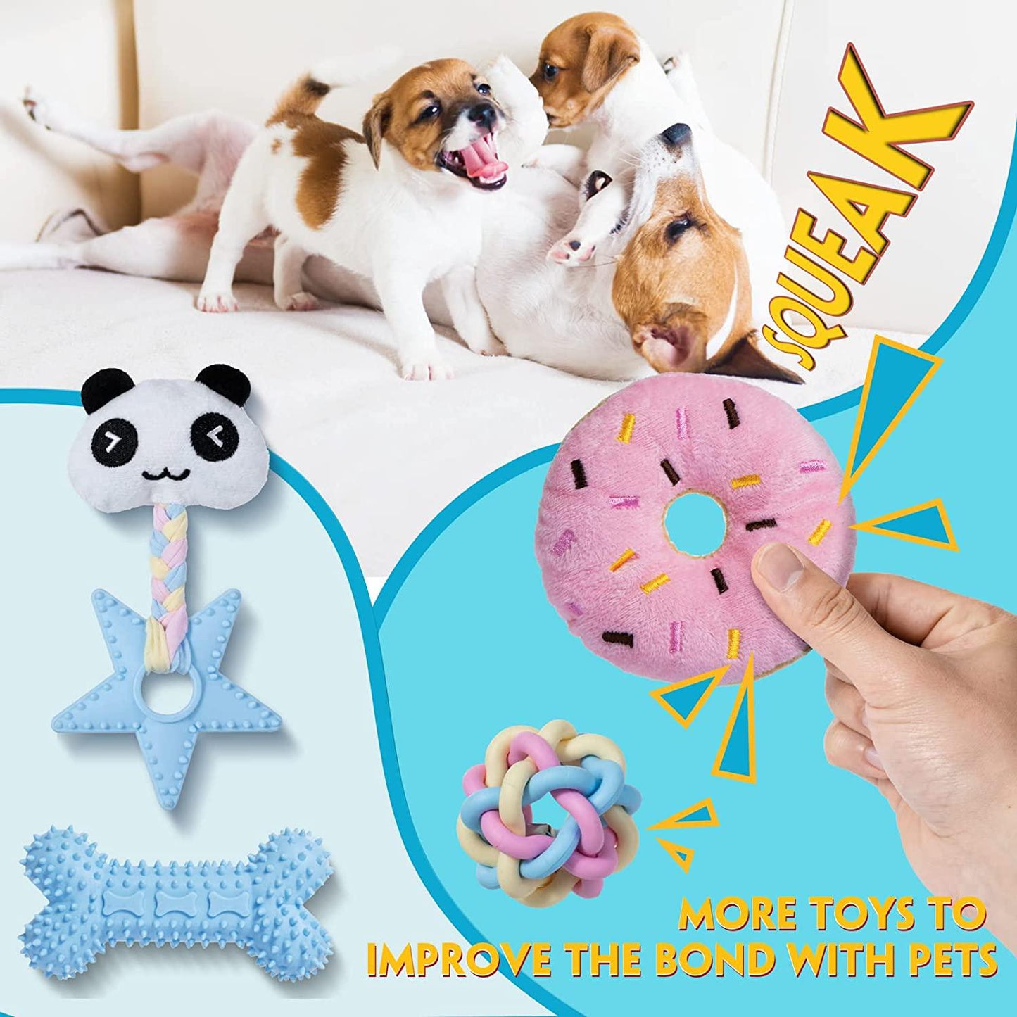 Dog Puppy Toys for Teething - 27 Pack Puppies Teething Chew Toys for Boredom, Pet Dog Toothbrush Chew Toys with Rope Toys