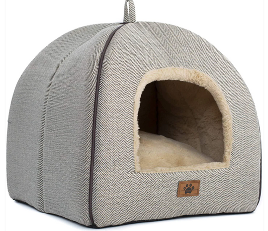 Cat Bed for Indoor Cats - Cat House Tent with Removable Washable Cushioned Pillow-