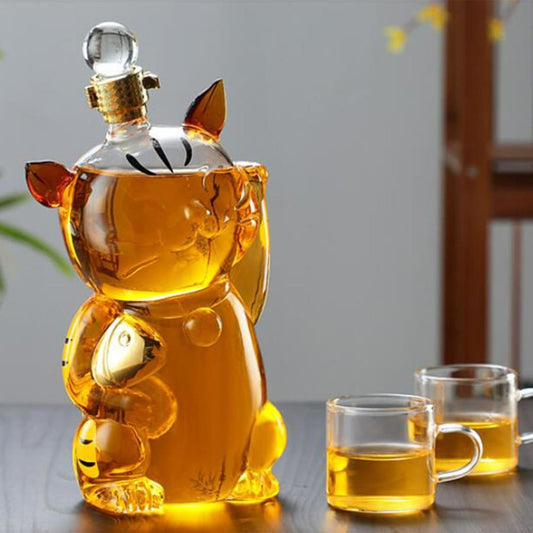 Cat Shaped Large Decanter Glass-