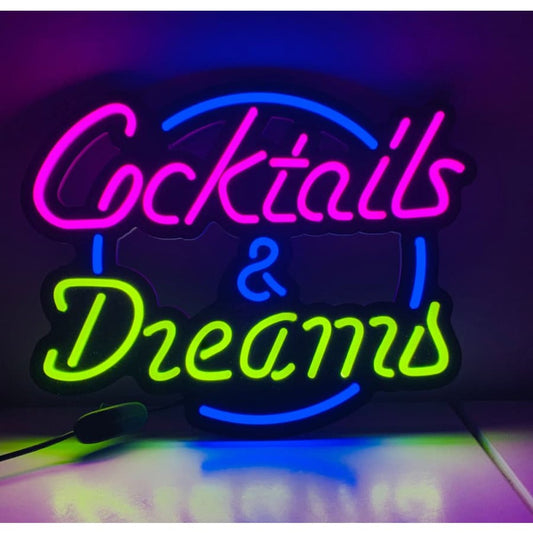 Cocktails and Dreams LED Light Neon Sign-