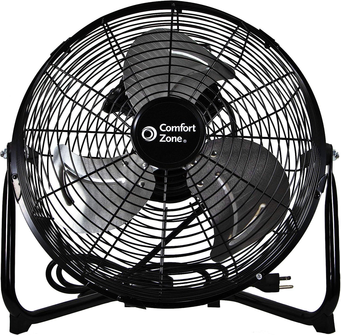 Zone CZHV12B High Velocity Cradle Fan | 3 Speed, 12 Inch Fan with All Metal Construction, Black