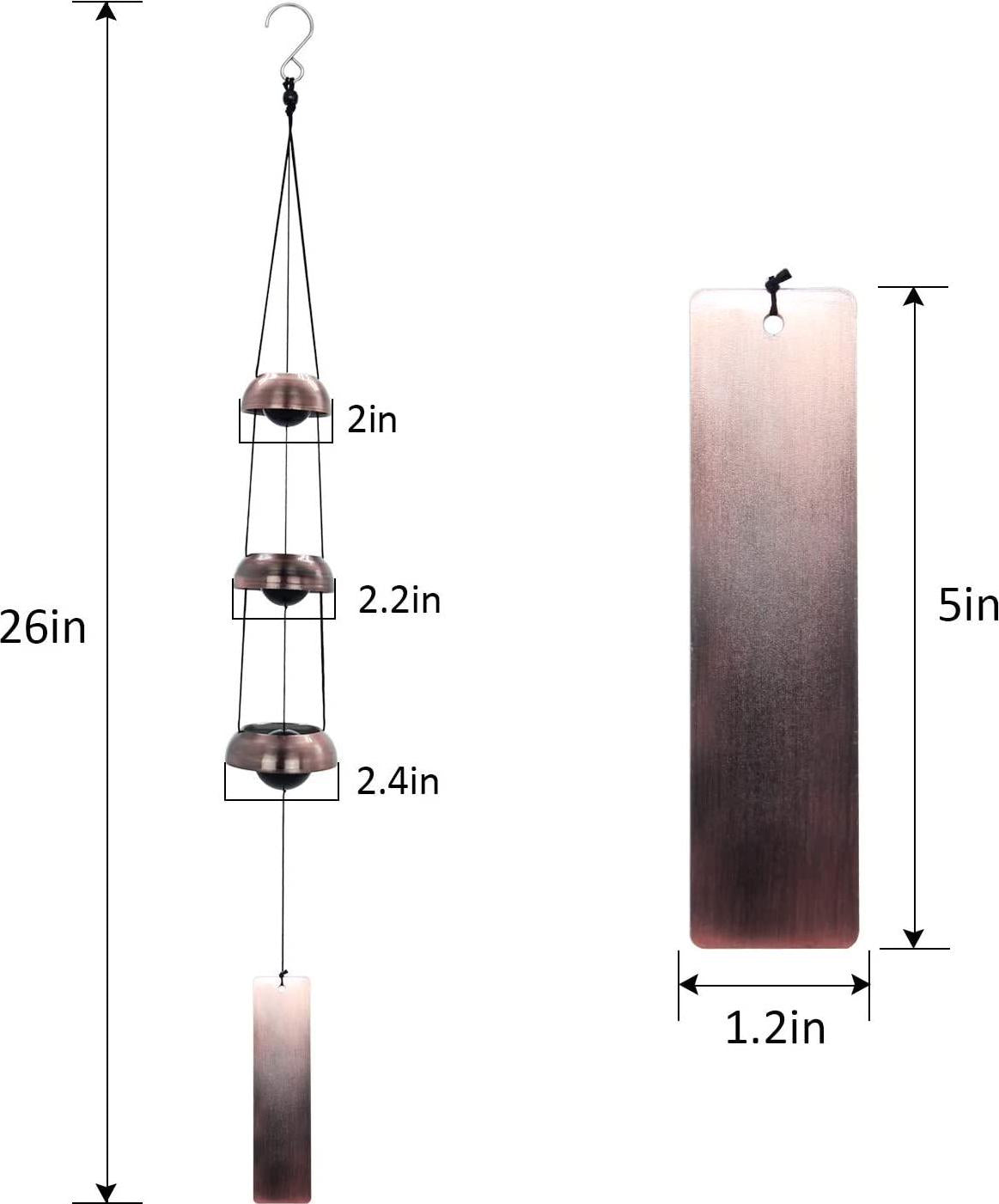 Copper Wind Chimes, Temple Wind Chime,Feng Shui Wind Chimes for Home Yard Outdoor Decoration