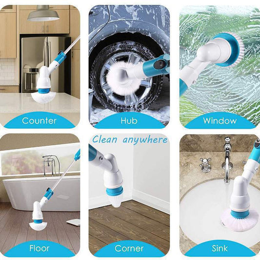 Cordless Electric Spin Scrubber Brush Cleaning Set for Kitchen & Bathroom-