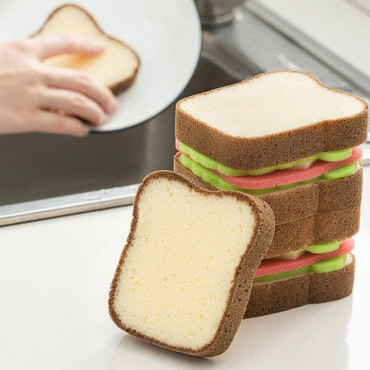 Creative Toast Shape Dish-washing Sponge-