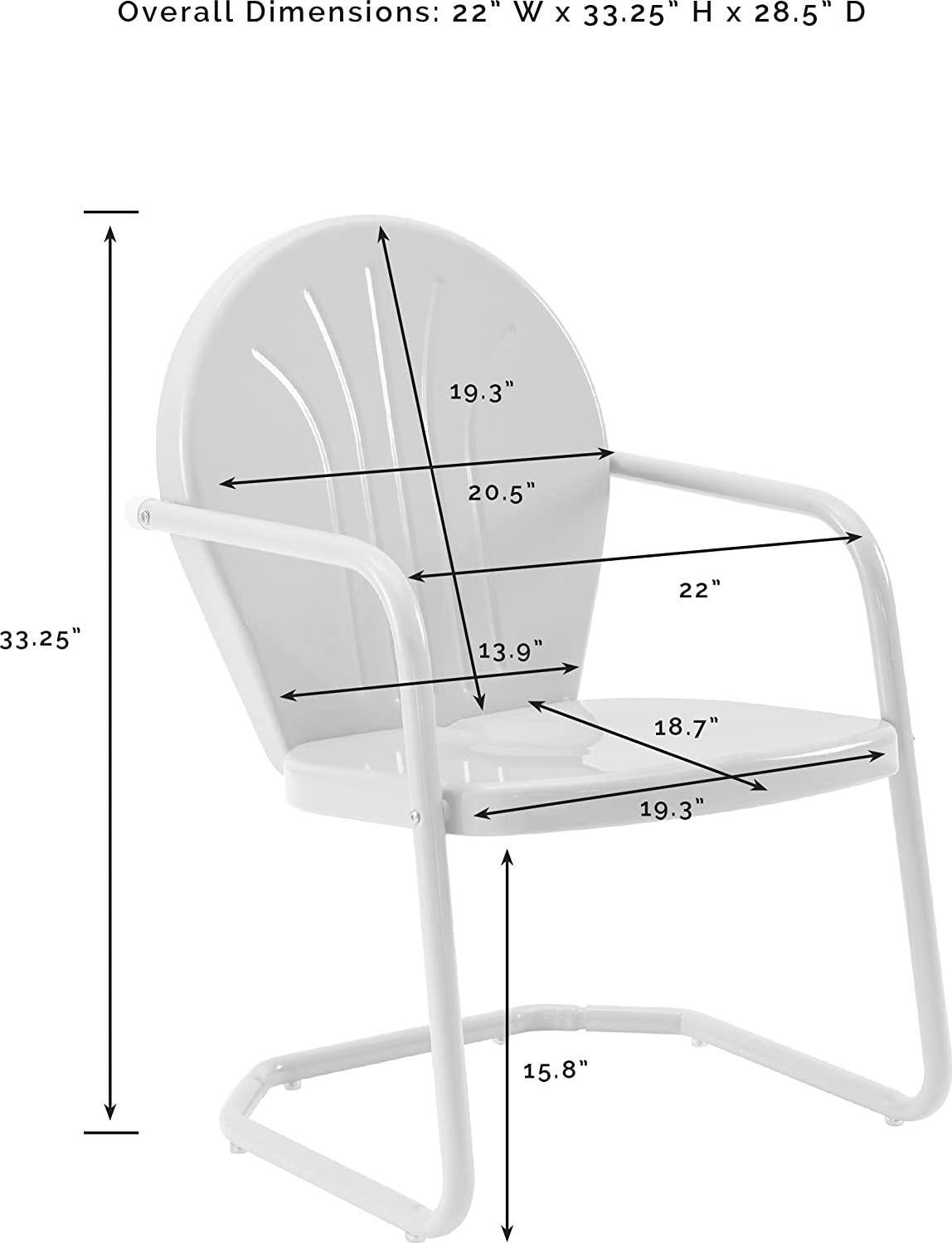 Crosley Furniture CO1001A-KL Griffith Retro Metal Outdoor Chair, Key Lime