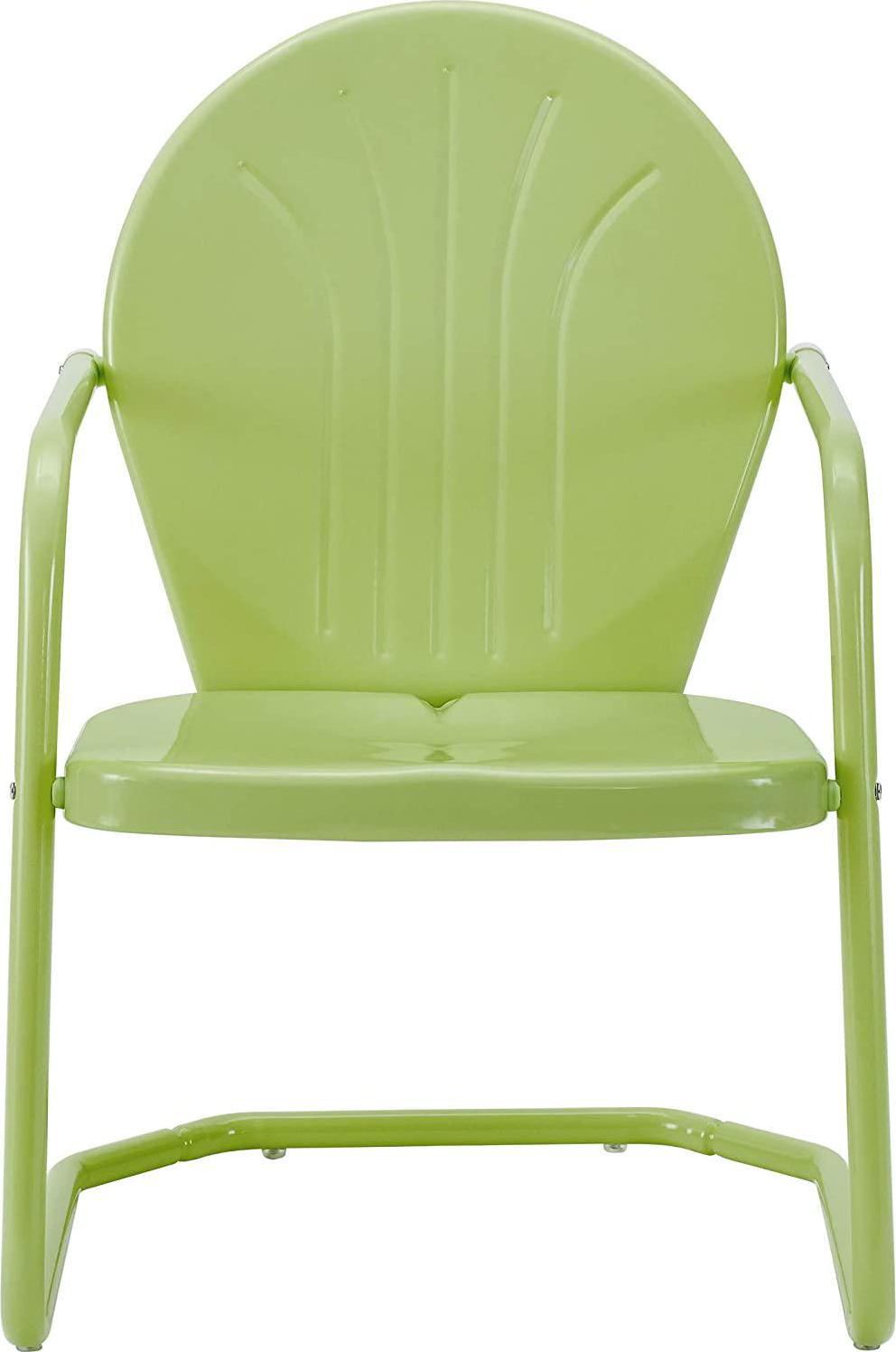 Crosley Furniture CO1001A-KL Griffith Retro Metal Outdoor Chair, Key Lime