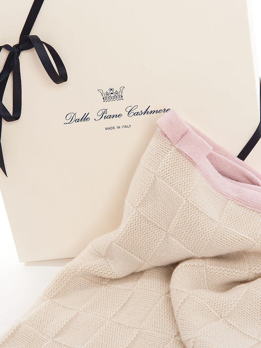 Dalle Piane Cashmere - Pure Cashmere Made in Italy Baby Blanket - Color: Pink-