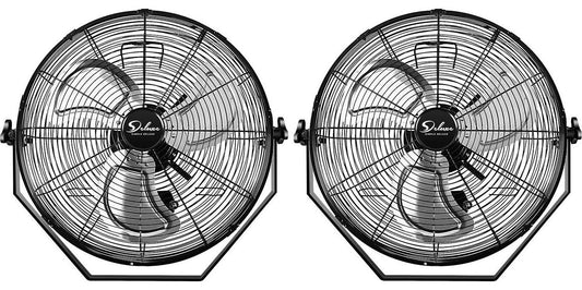 Deluxe 18 Inch Industrial Wall Mount, 3 Speed Commercial Ventilation Metal Fan for Warehouse, Greenhouse, Workshop, Patio, Factory and Basement - High Velocity, Black-