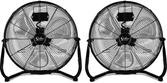Deluxe 20 Inch 3-Speed High Velocity Heavy Duty Metal Industrial Floor Fan for Warehouse,Workshop, Factory and Basement, Black-