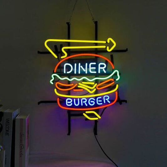 Diner Burger Neon Bulb Sign-