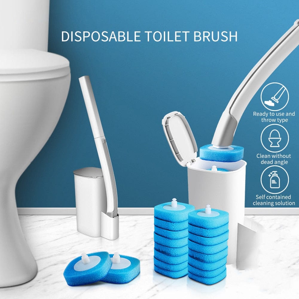 Disposable Toilet Brush Wall-mounted Holder Cleaner Set-