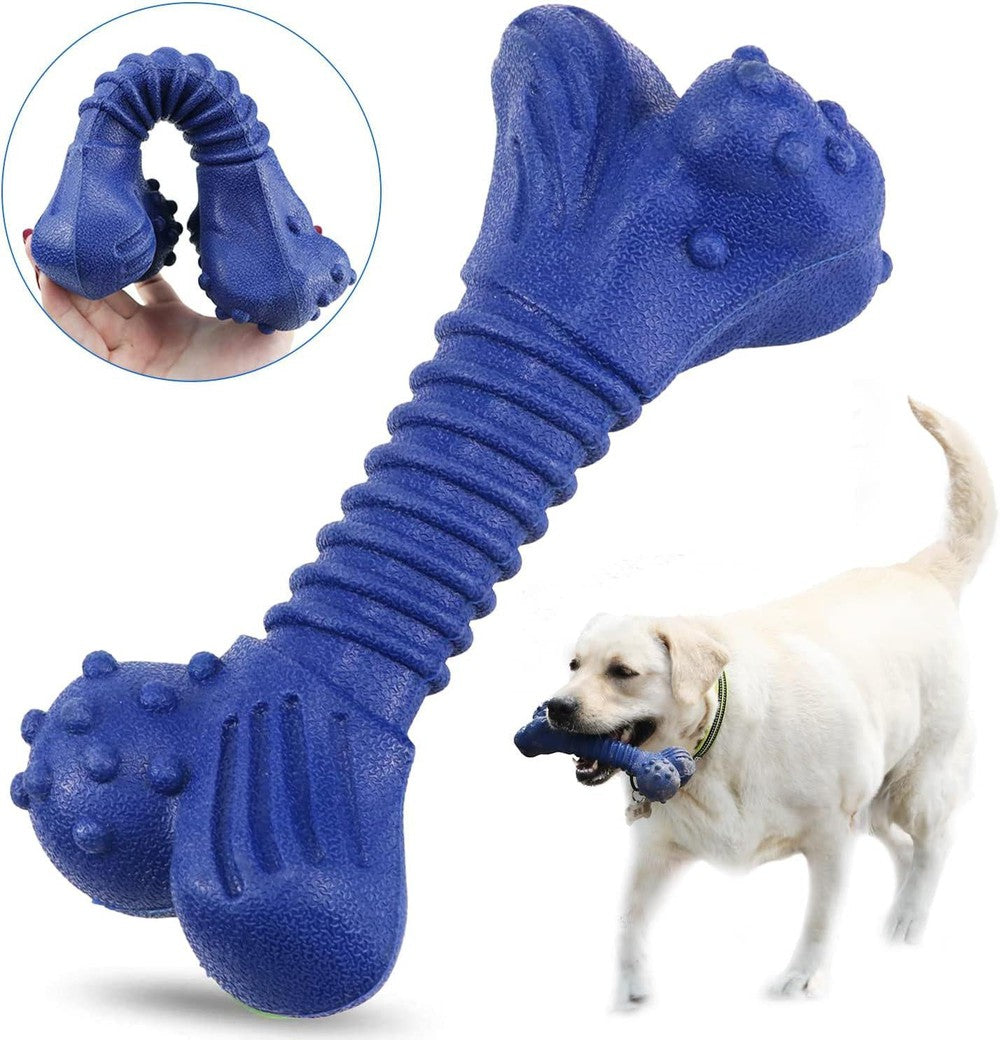 Dog Toys for Aggressive Chewers Tough Dog Chew Toys for Large Medium Dogs Breed Natural Rubber Spring Texture Pattern-